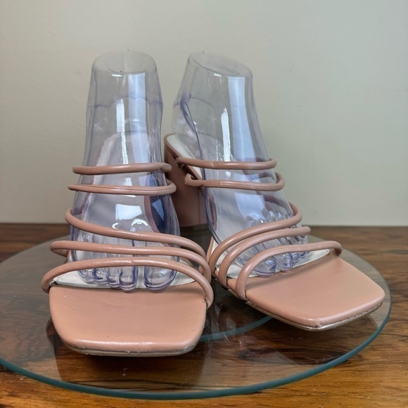 NINE WEST Strappy Open Toe Heel Sandals Platform Block Heels Size 12 - Picture 4 of 15